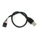 USB-A kabel med 1x5-pin goldpin hunnkontakt 0,3 m