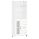 vidaXL Highboard hvit 69,5x34x180 cm konstruert tre 8720845928520