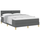  Box Spring Seng med madrass Mørkegrå 140x200 cm Tekstil