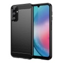 INCOVER Samsung Galaxy A25 (5G) Brushed Carbon Fiber Fleksibelt Plast Deksel - Svart