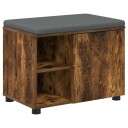 vidaXL Gangbenk Røkt Eik 60 x 38 x 46 cm Konstruert treverk og stoff