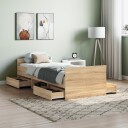 vidaXL Sengeramme med hode- og fotgavl sonoma eik 75x190 cm 8721012157750
