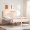 vidaXL Seniorseng med hodegavl small double heltre 8720845406219