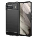 Google Pixel 8 Børstet TPU Deksel Karbonfiber Svart