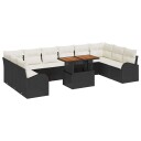 vidaXL Hagesofa Set 11 stk. Svart og krem