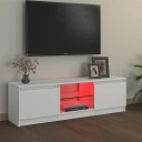 vidaXL TV-benk med LED-lys hvit 120x30x35,5 cm