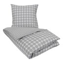 Borg Living Sengetøy - 100% bomull - Circle grey - 150x210 cm - Borg Living