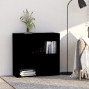 Bokhylle svart 80x30x76,5 cm konstruert tre