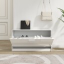 vidaXL Skobenk h?yglans hvit 80x24x45 cm konstruert tre