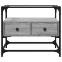  TV-benk med glasstopp grå sonoma 60x35x51 cm konstruert tre 846057