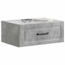  Vegghengt Nattbord Betonggrå 49 x 34,5 x 20 cm Konstruert tre