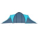 Campingtelt 6 personer blått og lyseblått