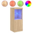 vidaXL Skjenk med LED-lys sonoma eik 41x37x100 cm