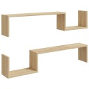 vidaXL Vegghyller 2 stk sonoma eik 100x15x20 cm sponplate