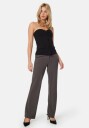 BUBBLEROOM Soft Suit Straight Trousers Petite Dark grey XL