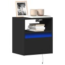  Vegghengt TV-benk med LED svart 41x31x45 cm 852315