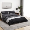 Sengesett svart og hvit 240x220 cm bomull 8720845432850