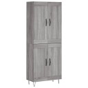  Highboard grå sonoma 69,5x34x180 cm konstruert tre