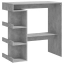 vidaXL Barbord oppbevaringsstativ betonggrå 100x50x101,5 cm sponplate