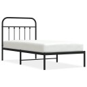 vidaXL Sengeramme i metall med hodegavl svart 90x200 cm