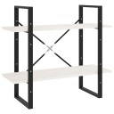 vidaXL Bokhylle 2 niv?er hvit 80x30x70 cm heltre furu