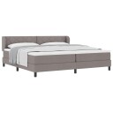  Box Spring Seng med Madrass   Taupe 200x200 cm Stoff