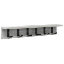  Vegghengt kleshenger med hylle Betonggrå 60 x 10.5 x 10.5 cm