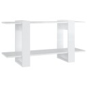 vidaXL Bokhylle h?yglans hvit 100x30x51 cm konstruert tre