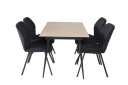 Venture Design Silar & Gemma spisegruppe Natur/svart 4 st stoler & bord 120 x 90 cm