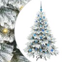  Kunstig juletre med 150 LED med stativ grønn 150 cm PE og PVC