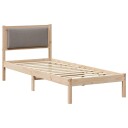  Sengestamme med hodegjerde Gråbrun 80 x 190 cm Massiv furu