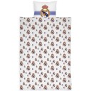 Licens Real Madrid sengetøy   100% bomull   Barnesengetøy 140x200 cm   Hvitt fotballsengetøy