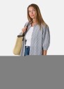 Seaside Marina Seersucker Oversized Shirt W