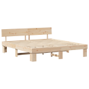  Sengestamme med hodegjerde Brun 200 x 200 cm Massiv furu tre
