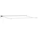  Manuell utvidbar markise med LED lamper Krem 4,5 × 3 m