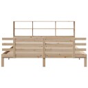  Seng med bokhylle uten madrass 180x200 cm heltre furu 8721158615503