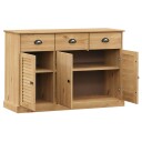 vidaXL Skjenk med skuffer VIGO 113x40x75 cm heltre furu