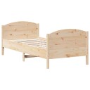 vidaXL Sengeramme med hodegavl 100x200 cm heltre furu 8721012427617