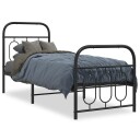  Sengeramme i metall med hode- og fotgavl svart 75x190 cm 8721102645952