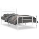  Sengeramme i metall med hode  og fotgavl hvit 100x200 cm