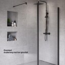 Vikingbad Liam Glassfelt Rett H193cm Sølv / 40cm Klart Glass