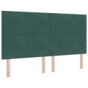  Bokspring Seng med Madrass & LED Mørkegrønn 180x200 cm Fløyel
