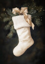 Christmas Stocking with Pine and Ribbon Plakat Plakat / 40x50cm