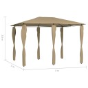 vidaXL Paviljong med stolpetrekk 3x4x2,6 m gråbrun 160 g/m²
