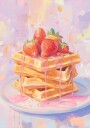 Strawberry on Waffles Plakat Plakat / 100x150cm