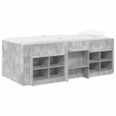  Loft Seng Ramme med Skap 3 pcs Betonggrå Konstruert tre