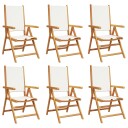  Lenestoler for hage 6 stk kremhvit heltre akasie 3214539