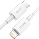 Baseus USB-C til Lightning Kabel 20W PD 1m Hvit