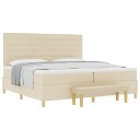  Box Spring Seng med Madrass & Benk Krem 200x200 cm Stoff