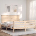 vidaXL Sengeramme med hodegavl 5FT King Size heltre 8720845403966